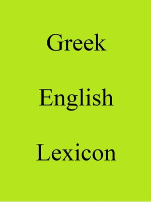 cover image of Greek English Lexicon